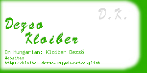 dezso kloiber business card